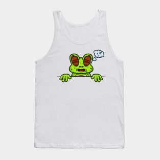 Frog Cartoon With Sleep Face Expression Tank Top